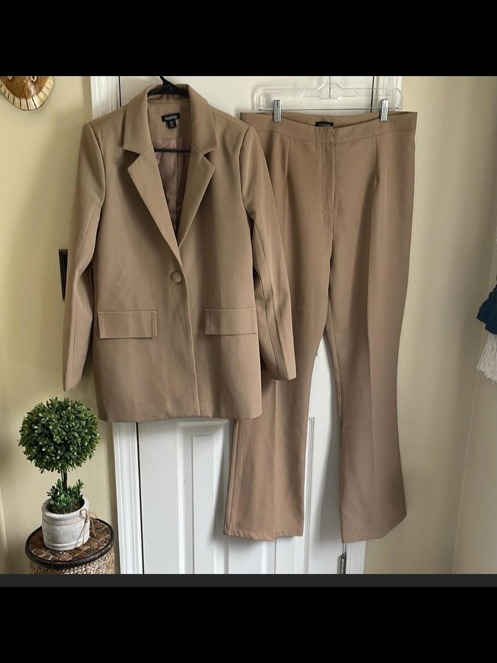 Classic Beige Blazer & Matching Pants Set